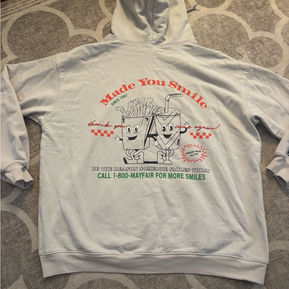 White Graphic Hoodie with Fun Print